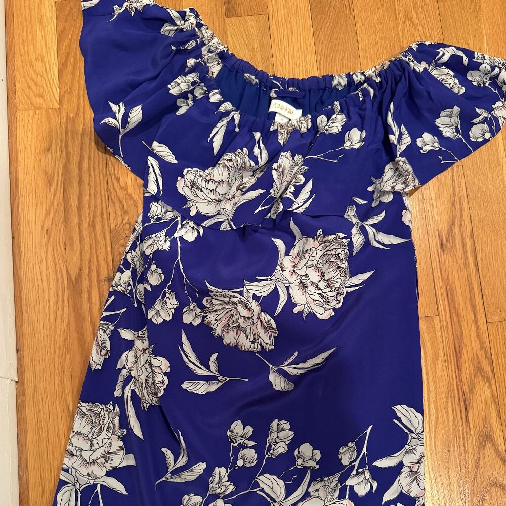 Yumi Kim Purple Floral Off Shoulder Dress